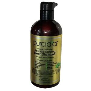 PURA D'OR Gold Label Biotin Shampoo Anti Hair Thinning 16 oz New